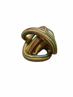 Multicolor Striped Ceramic Knot Sculpture